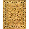 Handmade Classic Heirloom Beige Wool Rug (5' x 8')