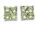 Silver Peridot Stud Earrings