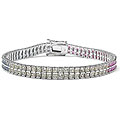 Silver Multi-sapphire Bracelet
