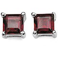 Sterling Silver Garnet Stud Earrings