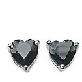 Sterling Silver Sapphire Heart Earrings