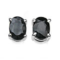 Sterling Silver Genuine Sapphire Stud Earrings