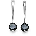 Silver Genuine Round Sapphire Drop Earrings