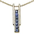 14k Goldplated Silver Blue Sapphire Pendant