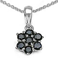 Sterling Silver Sapphire Cluster Flower Necklace
