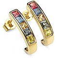 14k Goldplated Silver Multi-sapphire Earrings