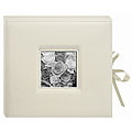 Pioneer Sewn Leatherette Frame Cover 3-ring Cream Photo Box Album with Ribbon...