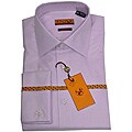 Enzo Tovare Men's Lavender French Cuff Twill Dress Shirt