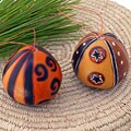 Judge abstract Earth Art Set of 2 Abstract Design Gourd Ornaments (Peru)