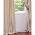 Signature Pearl White 108-inch Textured Silk Curtain