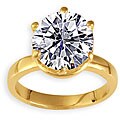 14k Gold Overlay Martini CZ Solitaire Ring