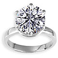 14k White Gold Overlay Martini CZ Solitaire Ring