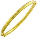 18k Gold over Silver Striped Bangle Bracelet