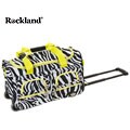Rockland Zebra/Lime 22-inch Carry On Rolling Duffel Bag