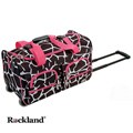 Rockland Giraffe/Pink 22-inch Carry On Rolling Duffel Bag