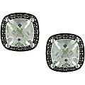 10k Gold 1/6ct TDW Black Diamond/ Amethyst Earrings