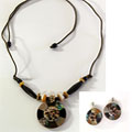 Shell and Wood 'Circle Cowrie' 3-piece Jewelry Set (Philippines)