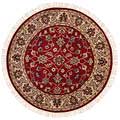 Hand-knotted Sarouk Wool Rug (5' Round)