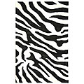 Handmade Soho Zebra Wave White/ Black New Zealand Wool Rug (6' x 9')