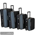 Rockland Polo Equipment Black 4-piece Luggage Set