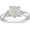 10k White Gold Opal Heart Ring