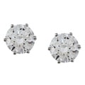 14k White Gold Overlay Martini-set CZ Earrings