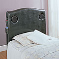 Great literature on mp3s Jukebox Dark Brown Upholstered MP3 Headboard