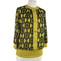 T-Bags Mustard Pattern Gold Button Top