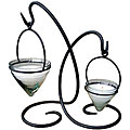 Read here to learn more about Wrought iron candle holder Lyric Lantern Pewter Candle Holders (Set of 2)