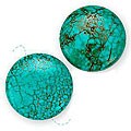 Turquoise 24.5-mm Round Stabilized Pendant Beads (4)