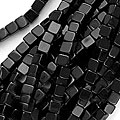 Black Jasper Gemstone 4 to 5-mm Cube Beads (2) 16-inch Strands