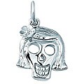 Sterling Silver 'Girl Skull' Charm