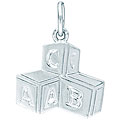 Sterling Silver 'Baby Blocks' Charm