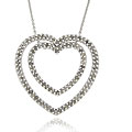 Sterling Silver 1ct TDW Diamond Open Heart Necklace (I-J, I3)