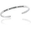 Sterling Silver 'Mere, Mother, Madre' Bangle
