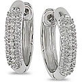 14k Gold 1/10ct TDW Diamond Hoop-style Earrings (HI, I1-I2)
