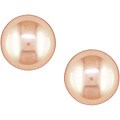 10k Gold Pink FW Pearl Stud Earrings (6 mm) (Set of 6)