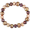 Multi-brown FW Pearl Elastic Bracelet (8.5-9 mm) (Set of 6)