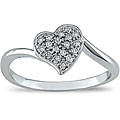 10k White Gold 1/10ct TDW Diamond Heart Ring