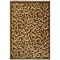 Indoor/ Outdoor Mayaguana Brown/ Natural Rug (6'7 x 9'6)