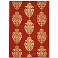Courtyard Indoor/ Outdoor St. Martin Red/ Natural Polypropylene Rug (7'10 x 11')