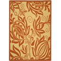 Indoor/ Outdoor Andros Natural/ Terracotta Rug (4' x 5'7)