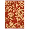 Courtyard Indoor/ Outdoor Andros Red/ Natural Polypropylene Rug (4' x 5'7)