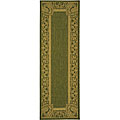 Courtyard Indoor/ Outdoor Abaco Olive/ Natural Polypropylene Runner (2'4 x 6'7)