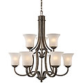 Antique Silver 9-light Chandelier