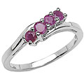 Sterling Silver Ruby Bypass-style Ring (Size 7)