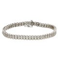 14k White Gold 2ct TDW Diamond Grooved Bracelet (G-H, I2)