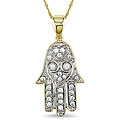 14k Gold 1/5ct TDW Diamond Hamsa Necklace