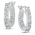 Sterling Silver Blue Topaz Hoop Earrings
