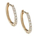 14k Yellow Gold 1/5ct TDW Diamond Hoop Earrings